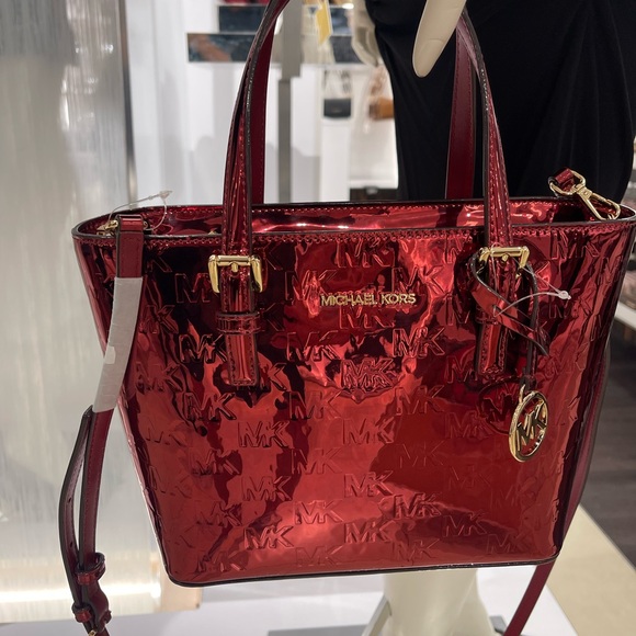 MICHAEL KORS Jet Set Extra-Sm Metallic Logo Debossed Convertible TZ Tote
Cherry - Picture 15 of 16
